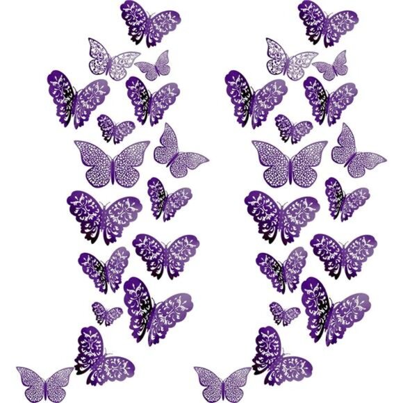 72Pieces 3DButterfly Wall Decals Sticker Wall Decal Decor Art Decorative Sticker - Picture 2 of 7